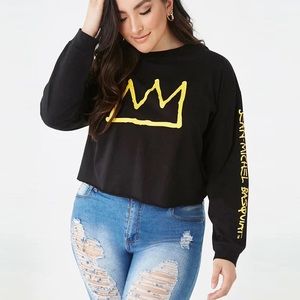 Forever 21+ x Jean-Michael Basquiat Crown Women’s Cropped Tee